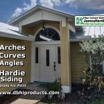 James Hardie siding installation on architectural arches curves and angles in Jupiter Florida.