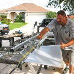man operating saw