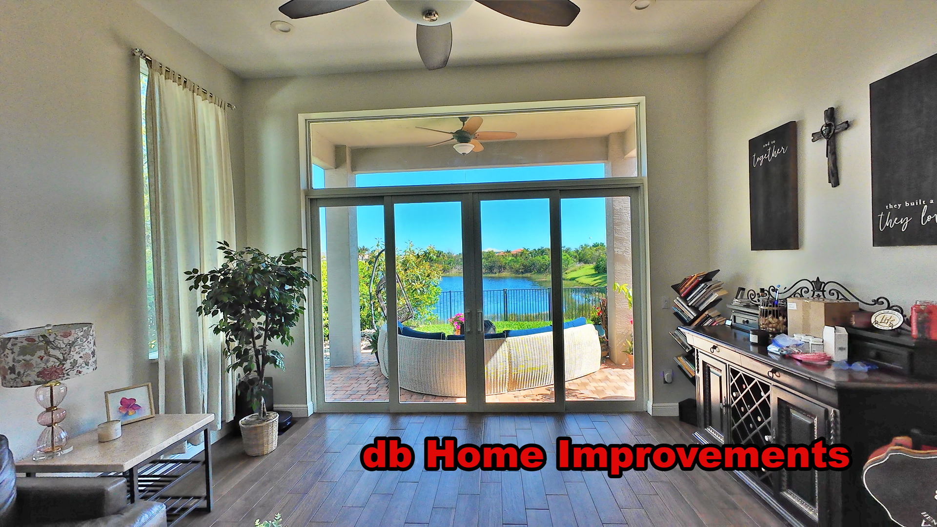 I Interior view of premium multi-panel impact glass sliding doors in Jupiter Florida.