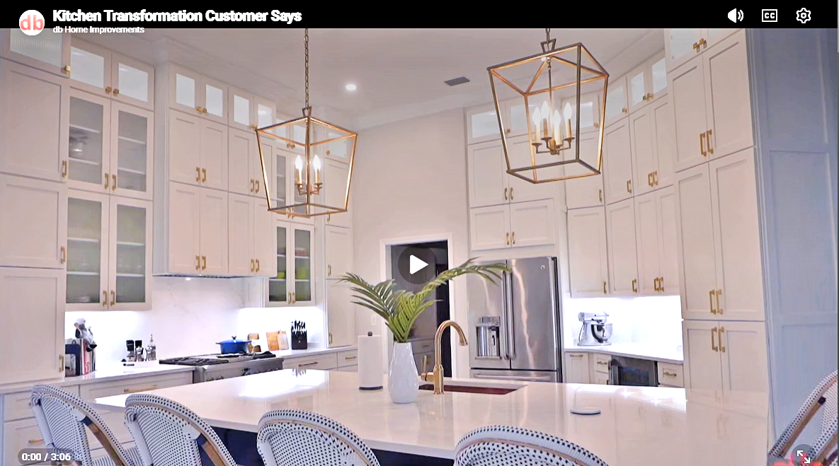 Luxury custom kitchen transformation with white cabinets by db Home Improvements in Treasure Coast FL